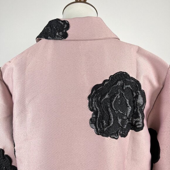 STINE GOYA Blush Pink Blazer with Black Floral Accents - Picture 9 of 16